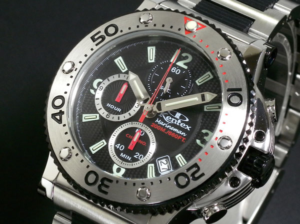 ケンテックス KENTEX マリンマン 限定モデル クロノグラフ 腕時計 S601M-02